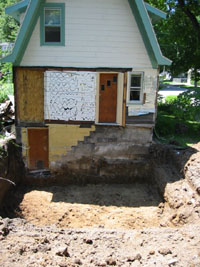 house with basement dug out