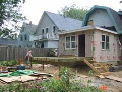 house with deck joists
