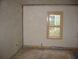 window with drywall