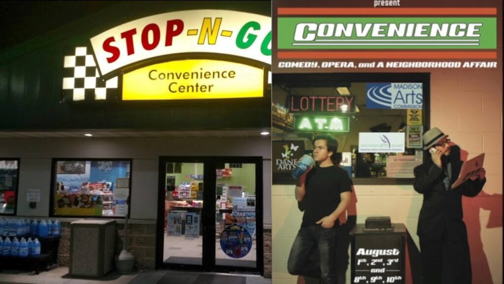 Convenience, drawn from a show by TNW Ensemble Theater and Fresco Opera, takes place at the old Stop-N-Go store on Winnebago Street. The film is part of the 53704 Frame by Frame Film Festival on November 4, 2023, at the Barrymore Theatre in Madison, Wisconsin.