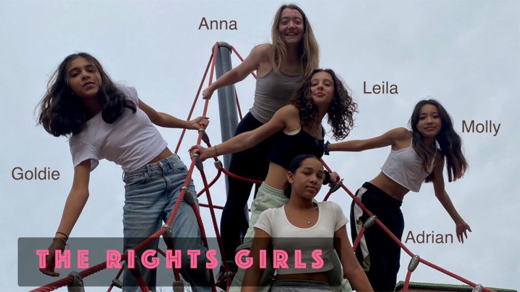 “The Rights Girls”: Five O'Keeffe Middle School students dive into politics by reimagining a popular song as a campaign video for Wisconsin Governor Tony Evers. Video by Gretta Wing Miller will be shown at 53704 Frame by Frame Film Festival