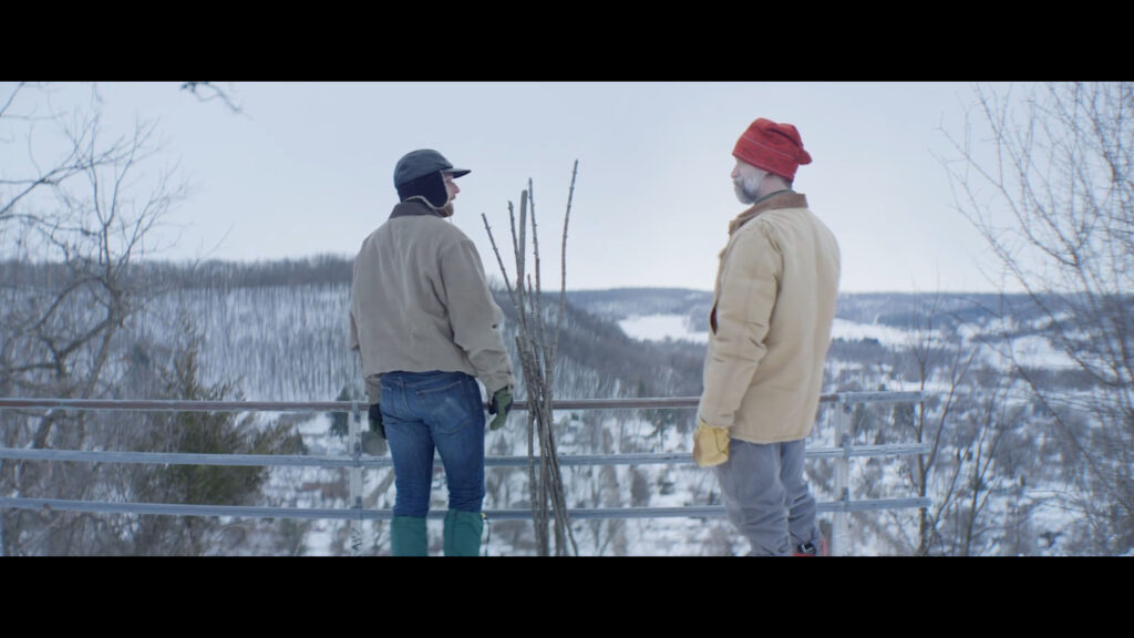 Pat McCarthy as Calvin, left, talks with his father, played by Peter Knox in "Neptune" directed by Jackson Jarvis. "Neptune" will be shown at the 53704 Frame by Frame Film Festival on November 4, 2023, at the Barrymore Theatre in Madison, WIsconsin.